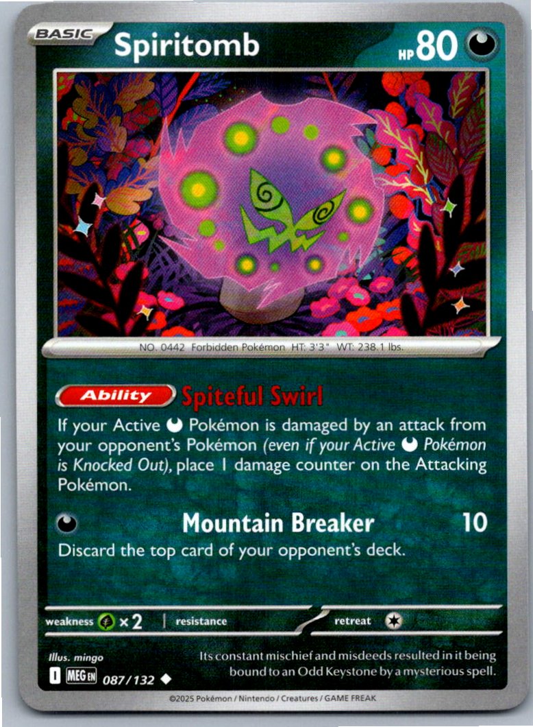 Pokemon Spiritomb Darkness 087/132 ME01: Mega Evolution Uncommon NM