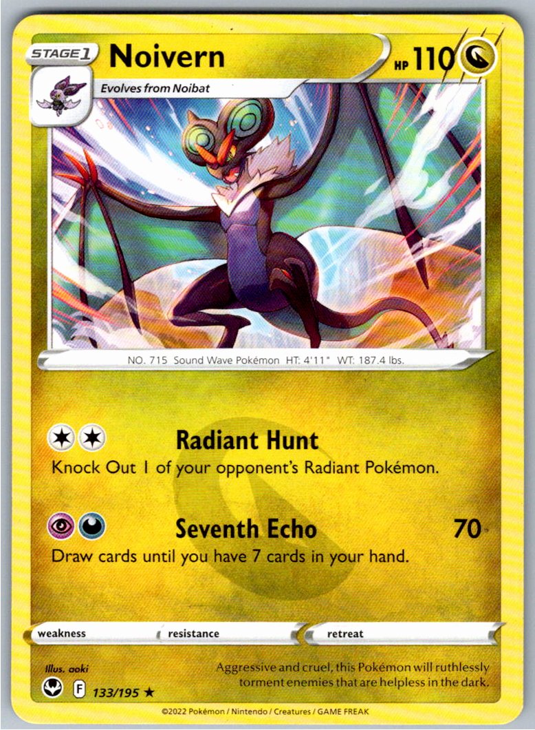 Pokemon Noivern Dragon 133/195 SWSH12: Silver Tempest Rare NM