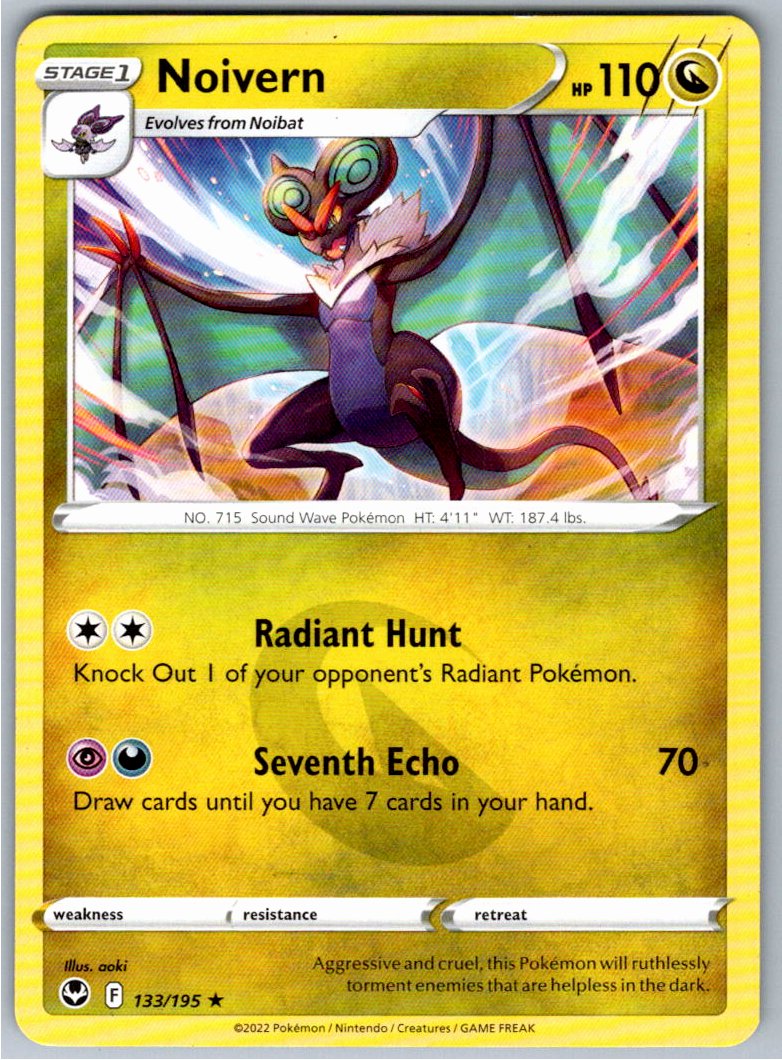 Pokemon Noivern Dragon 133/195 SWSH12: Silver Tempest Rare NM