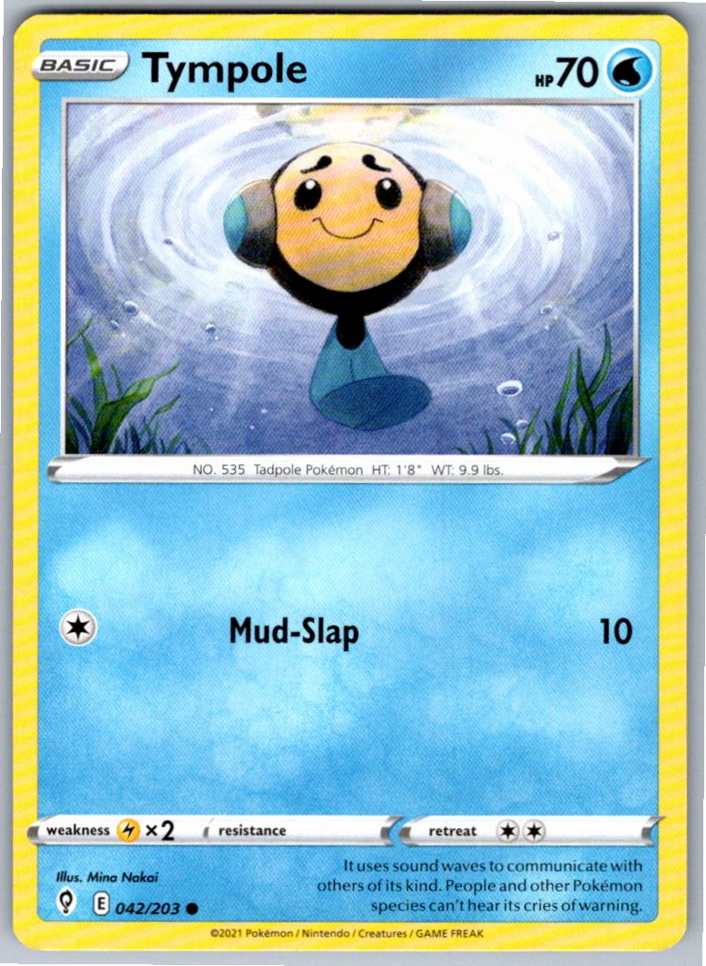 Pokemon Tympole Water 042/203 SWSH07: Evolving Skies Common NM