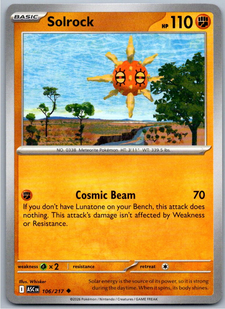 Pokemon Solrock Fighting 106/217 ME: Ascended Heroes Uncommon NM