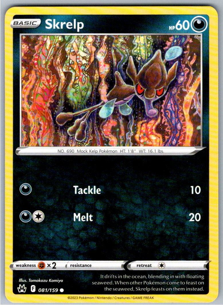 Pokemon Skrelp Darkness 081/159 SWSH: Crown Zenith Common NM