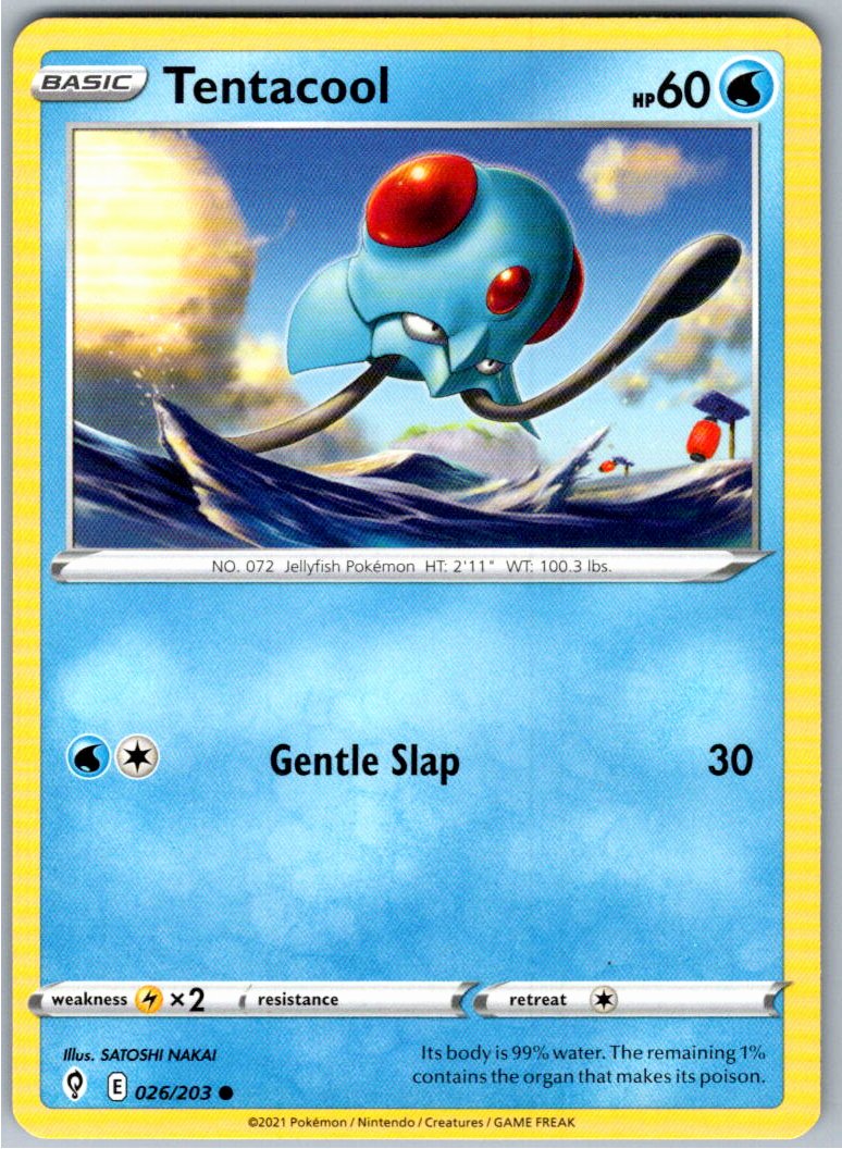 Pokemon Tentacool Water 026/203 SWSH07: Evolving Skies Common NM
