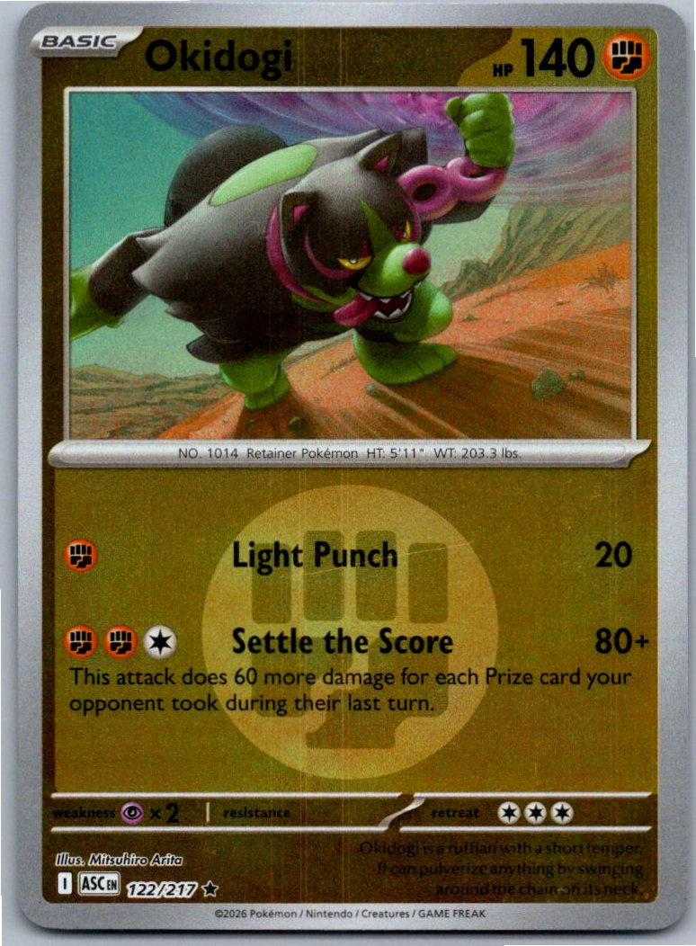 Pokemon Okidogi Fighting 122/217 ME: Ascended Heroes Rare Holo NM