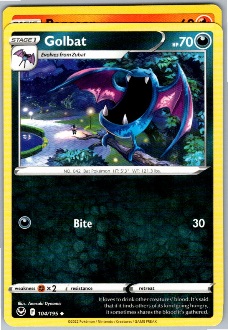 Pokemon Golbat Darkness 104/195 SWSH12: Silver Tempest Uncommon NM