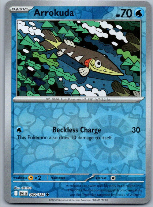 Pokemon Arrokuda Water 062/182 SV10: Destined Rivals Common NM