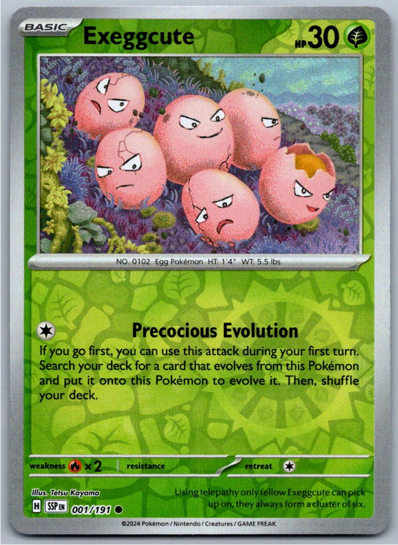 Pokemon Exeggcute Grass 001/191 SV08: Surging Sparks Common NM