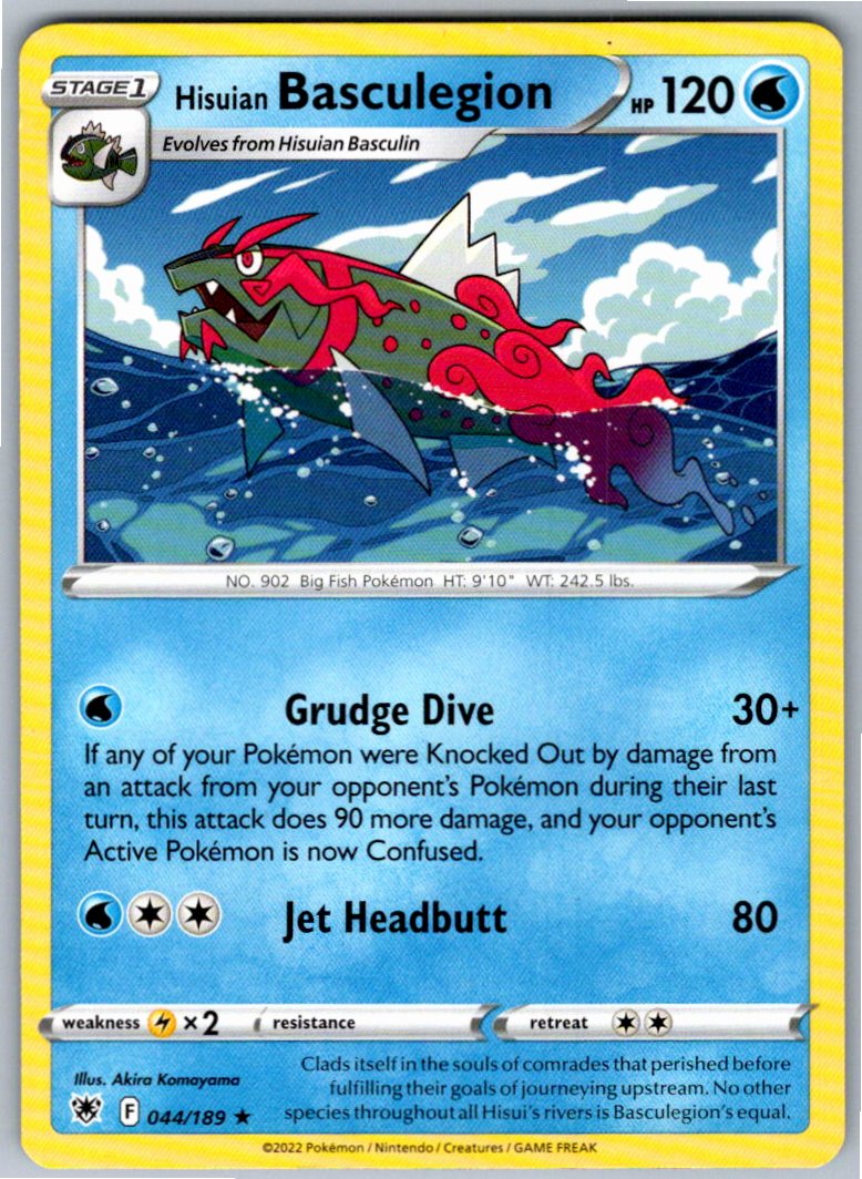 Pokemon Hisuian Basculegion Water 044/189 SWSH10: Astral Radiance Rare NM
