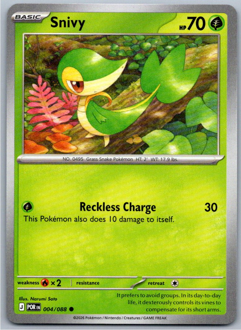 Pokemon Snivy Grass 004/088 ME03: Perfect Order Common NM