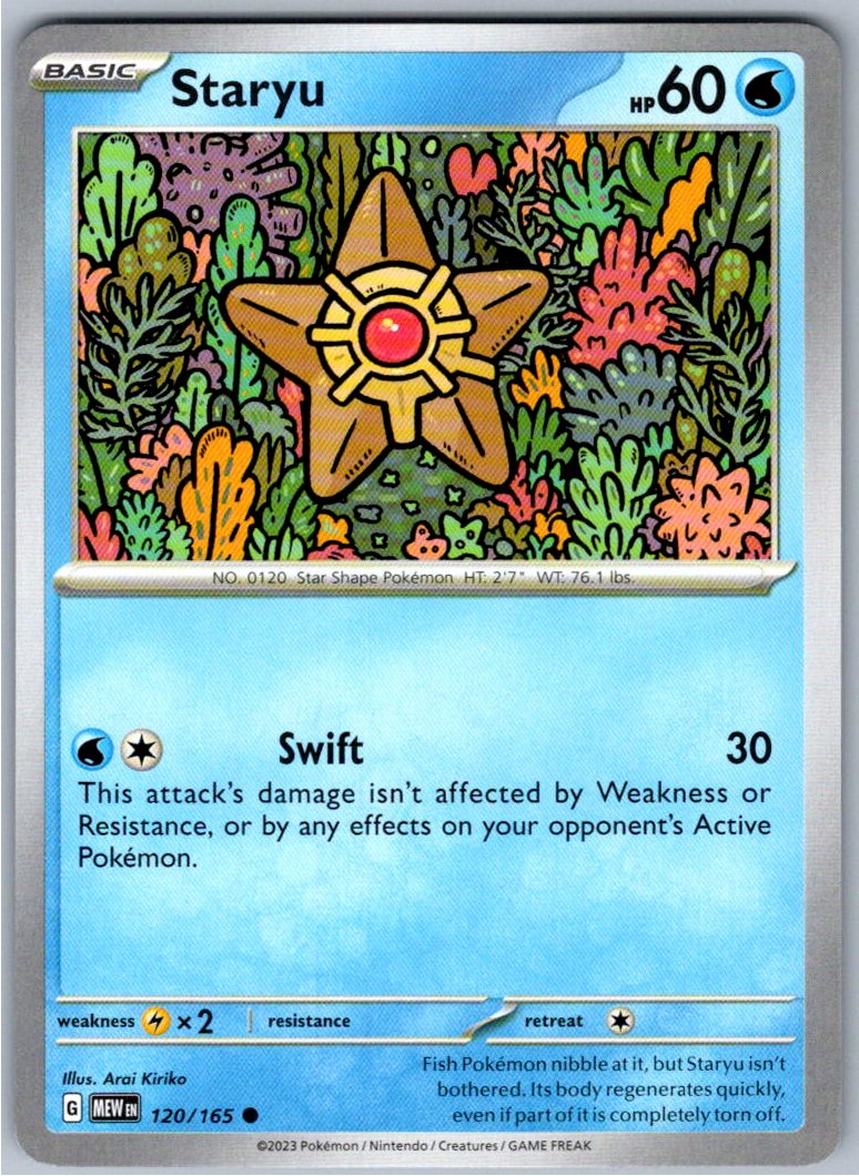 Pokemon Staryu Water 120/165 SV: Scarlet & Violet 151 Common NM