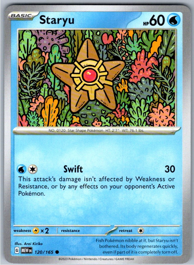 Pokemon Staryu Water 120/165 SV: Scarlet & Violet 151 Common NM