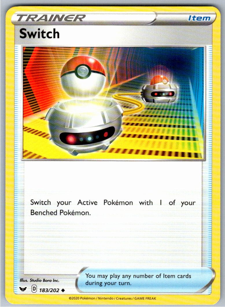 Pokemon Switch Item 183/202 SWSH01: Sword & Shield Base Set Uncommon NM