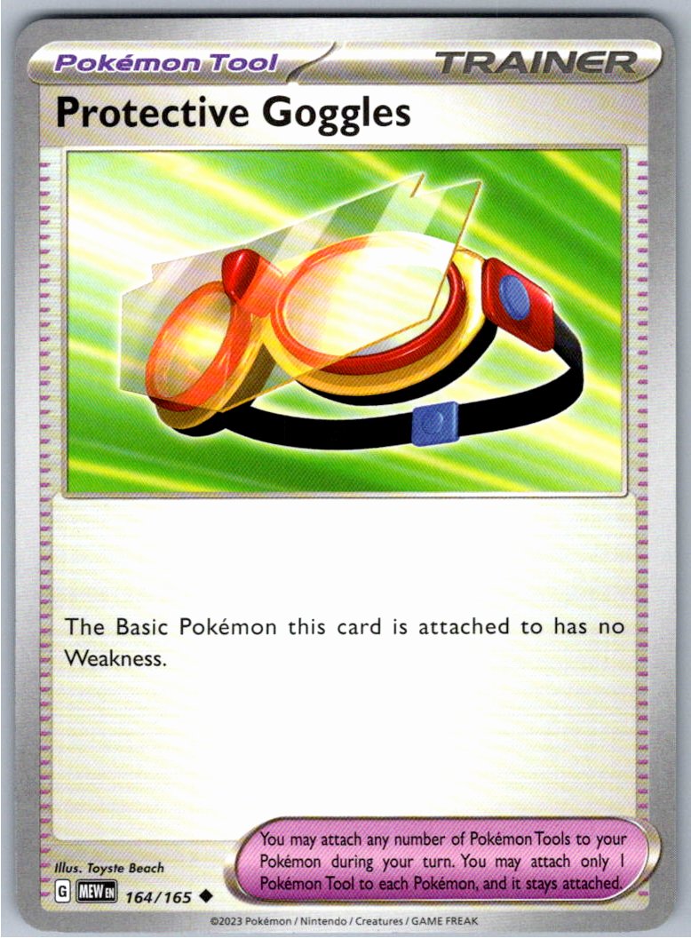Pokemon Protective Goggles Tool 164/165 SV: Scarlet & Violet 151 Uncommon NM
