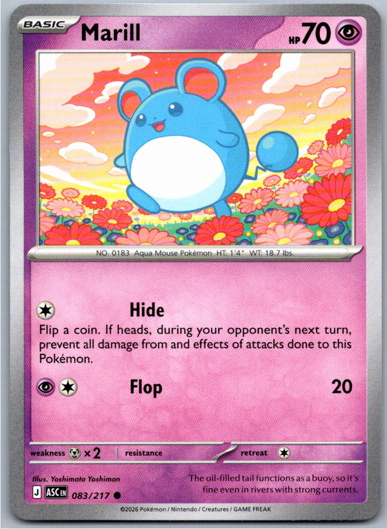 Pokemon Marill - (Friend Ball) Psychic 083/217 ME: Ascended Heroes Common Reverse Holo NM